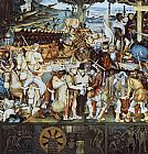 Diego Rivera Famous Paintings - Disembarkation of the Spanish at Vera Cruz (with Portrait of Cortez as a Hunchback)